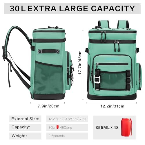 Hulongo 30L Large Waterproof Leakproof Cooler Backpack for Men & Women
